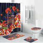 Adelaide Crows ANZAC Day Tribute Bathroom Set Indigenous Dot Art Poppy Remembrance Football Warrior