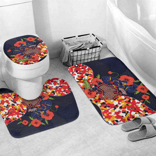 Adelaide Crows ANZAC Day Tribute Bathroom Set Indigenous Dot Art Poppy Remembrance Football Warrior