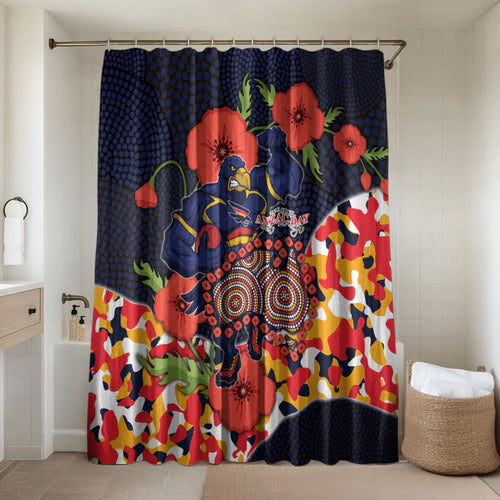 Adelaide Crows ANZAC Day Tribute Bathroom Set Indigenous Dot Art Poppy Remembrance Football Warrior