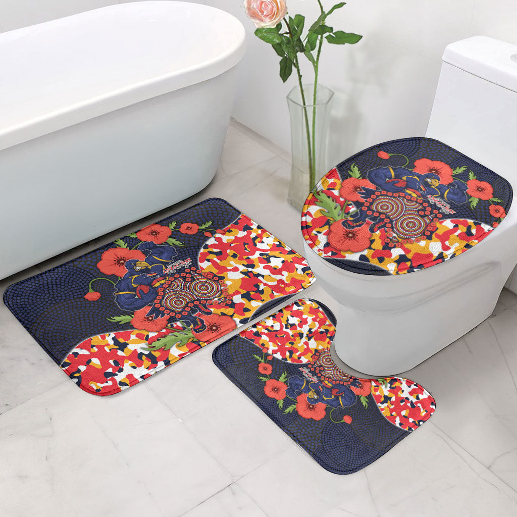 Adelaide Crows ANZAC Day Tribute Bathroom Set Indigenous Dot Art Poppy Remembrance Football Warrior