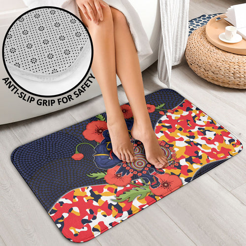 Adelaide Crows ANZAC Day Tribute Bathroom Set Indigenous Dot Art Poppy Remembrance Football Warrior