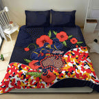 Adelaide Crows ANZAC Day Tribute Bedding Set Indigenous Dot Art Poppy Remembrance Football Warrior