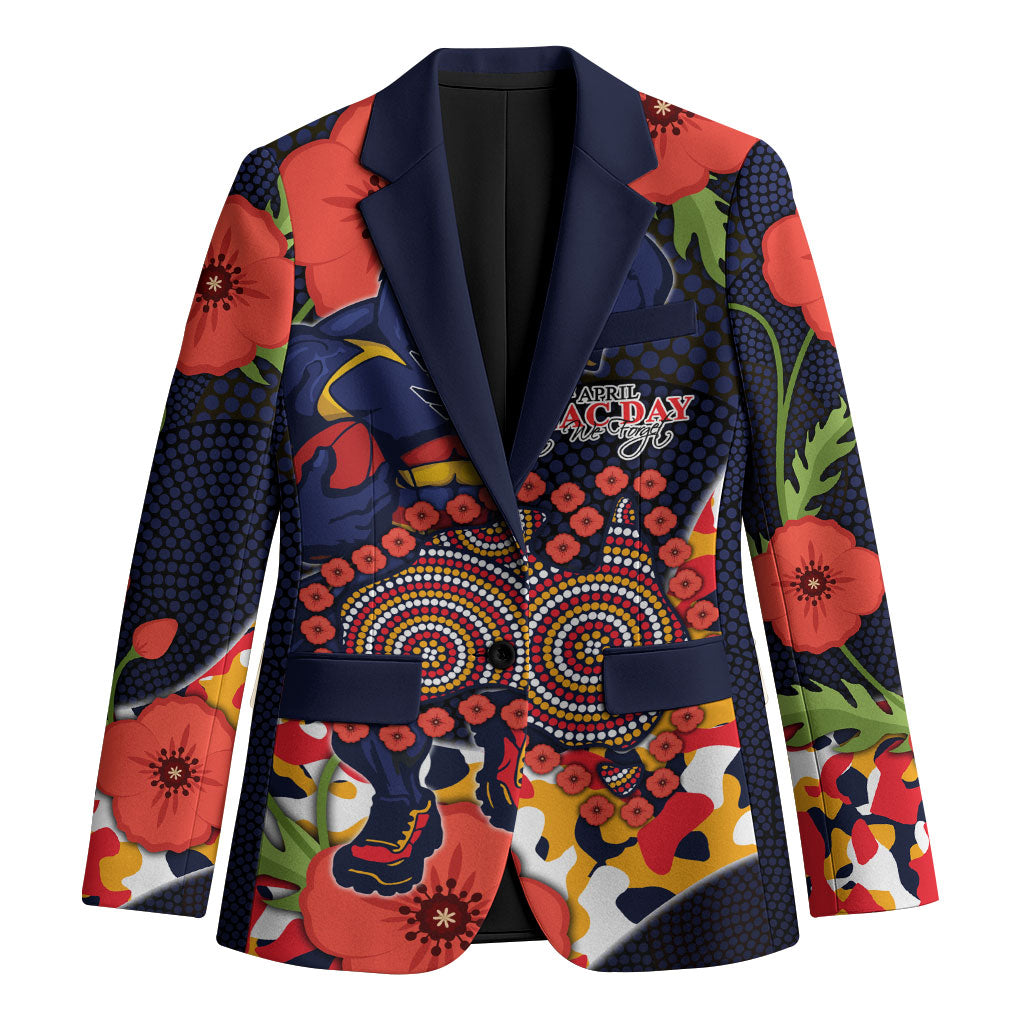 Adelaide Crows ANZAC Day Tribute Blazer Indigenous Dot Art Poppy Remembrance Football Warrior