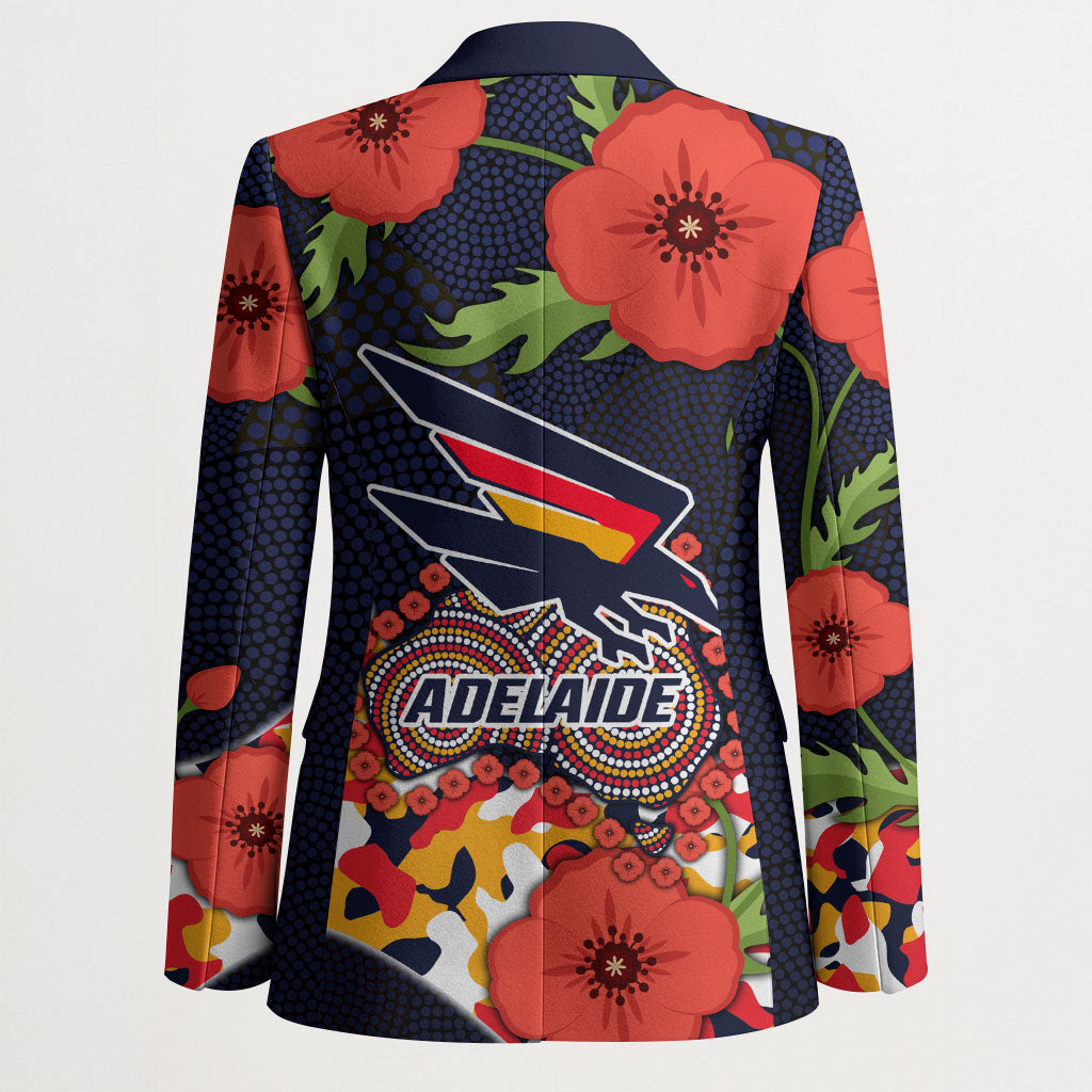 Adelaide Crows ANZAC Day Tribute Blazer Indigenous Dot Art Poppy Remembrance Football Warrior