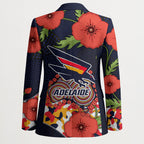 Adelaide Crows ANZAC Day Tribute Blazer Indigenous Dot Art Poppy Remembrance Football Warrior