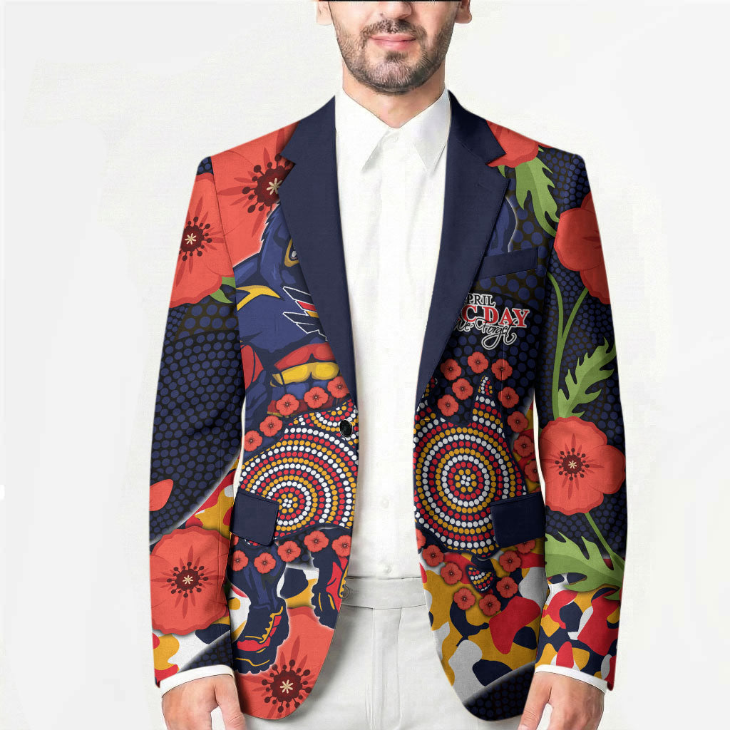 Adelaide Crows ANZAC Day Tribute Blazer Indigenous Dot Art Poppy Remembrance Football Warrior