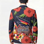 Adelaide Crows ANZAC Day Tribute Blazer Indigenous Dot Art Poppy Remembrance Football Warrior