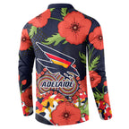 Adelaide Crows ANZAC Day Tribute Button Sweatshirt Indigenous Dot Art Poppy Remembrance Football Warrior