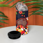 Adelaide Crows ANZAC Day Tribute 4 in 1 Can Cooler Tumbler Indigenous Dot Art Poppy Remembrance Football Warrior