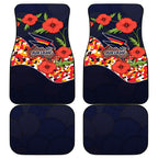 Adelaide Crows ANZAC Day Tribute Car Mats Indigenous Dot Art Poppy Remembrance Football Warrior