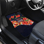Adelaide Crows ANZAC Day Tribute Car Mats Indigenous Dot Art Poppy Remembrance Football Warrior