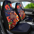 Adelaide Crows ANZAC Day Tribute Car Seat Cover Indigenous Dot Art Poppy Remembrance Football Warrior