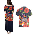 Adelaide Crows ANZAC Day Tribute Couples Matching Puletasi and Hawaiian Shirt Indigenous Dot Art Poppy Remembrance Football Warrior