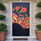 Adelaide Crows ANZAC Day Tribute Door Cover Indigenous Dot Art Poppy Remembrance Football Warrior
