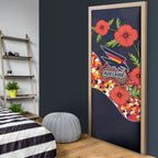 Adelaide Crows ANZAC Day Tribute Door Cover Indigenous Dot Art Poppy Remembrance Football Warrior