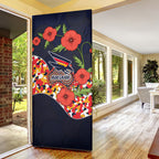 Adelaide Crows ANZAC Day Tribute Door Cover Indigenous Dot Art Poppy Remembrance Football Warrior