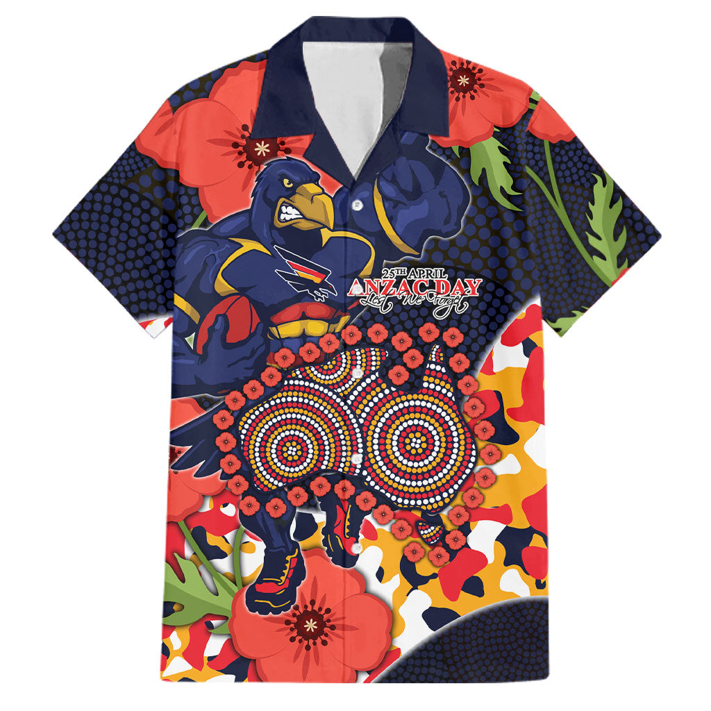 Adelaide Crows ANZAC Day Tribute Family Matching Mermaid Dress and Hawaiian Shirt Indigenous Dot Art Poppy Remembrance Football Warrior