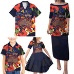 Adelaide Crows ANZAC Day Tribute Family Matching Puletasi and Hawaiian Shirt Indigenous Dot Art Poppy Remembrance Football Warrior