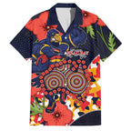 Adelaide Crows ANZAC Day Tribute Family Matching Short Sleeve Bodycon Dress and Hawaiian Shirt Indigenous Dot Art Poppy Remembrance Football Warrior