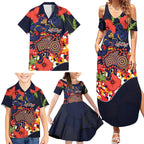 Adelaide Crows ANZAC Day Tribute Family Matching Summer Maxi Dress and Hawaiian Shirt Indigenous Dot Art Poppy Remembrance Football Warrior