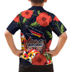 Adelaide Crows ANZAC Day Tribute Family Matching Summer Maxi Dress and Hawaiian Shirt Indigenous Dot Art Poppy Remembrance Football Warrior