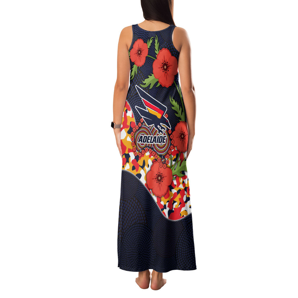 Adelaide Crows ANZAC Day Tribute Family Matching Tank Maxi Dress and Hawaiian Shirt Indigenous Dot Art Poppy Remembrance Football Warrior