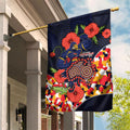 Adelaide Crows ANZAC Day Tribute Garden Flag Indigenous Dot Art Poppy Remembrance Football Warrior