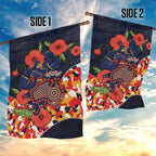 Adelaide Crows ANZAC Day Tribute Garden Flag Indigenous Dot Art Poppy Remembrance Football Warrior