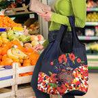 Adelaide Crows ANZAC Day Tribute Grocery Bag Indigenous Dot Art Poppy Remembrance Football Warrior