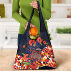 Adelaide Crows ANZAC Day Tribute Grocery Bag Indigenous Dot Art Poppy Remembrance Football Warrior