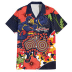 Adelaide Crows ANZAC Day Tribute Hawaiian Shirt Indigenous Dot Art Poppy Remembrance Football Warrior