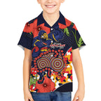 Adelaide Crows ANZAC Day Tribute Hawaiian Shirt Indigenous Dot Art Poppy Remembrance Football Warrior