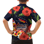 Adelaide Crows ANZAC Day Tribute Hawaiian Shirt Indigenous Dot Art Poppy Remembrance Football Warrior