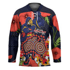 Adelaide Crows ANZAC Day Tribute Hockey Jersey Indigenous Dot Art Poppy Remembrance Football Warrior