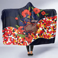 Adelaide Crows ANZAC Day Tribute Hooded Blanket Indigenous Dot Art Poppy Remembrance Football Warrior