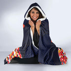 Adelaide Crows ANZAC Day Tribute Hooded Blanket Indigenous Dot Art Poppy Remembrance Football Warrior