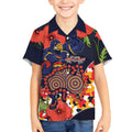Adelaide Crows ANZAC Day Tribute Kid Hawaiian Shirt Indigenous Dot Art Poppy Remembrance Football Warrior
