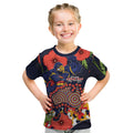 Adelaide Crows ANZAC Day Tribute Kid T Shirt Indigenous Dot Art Poppy Remembrance Football Warrior