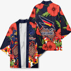 Adelaide Crows ANZAC Day Tribute Kimono Indigenous Dot Art Poppy Remembrance Football Warrior