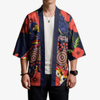 Adelaide Crows ANZAC Day Tribute Kimono Indigenous Dot Art Poppy Remembrance Football Warrior