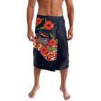 Adelaide Crows ANZAC Day Tribute Lavalava Indigenous Dot Art Poppy Remembrance Football Warrior