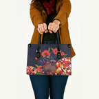 Adelaide Crows ANZAC Day Tribute Leather Bag Indigenous Dot Art Poppy Remembrance Football Warrior