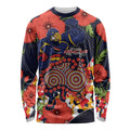 Adelaide Crows ANZAC Day Tribute Long Sleeve Shirt Indigenous Dot Art Poppy Remembrance Football Warrior