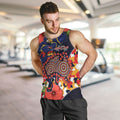 Adelaide Crows ANZAC Day Tribute Men Tank Top Indigenous Dot Art Poppy Remembrance Football Warrior