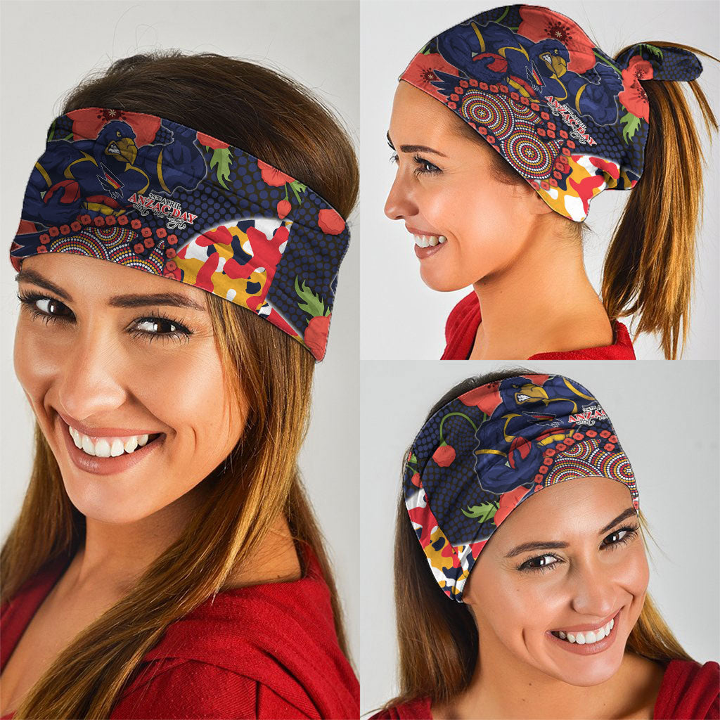 Adelaide Crows ANZAC Day Tribute Neck Gaiter Indigenous Dot Art Poppy Remembrance Football Warrior