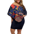 Adelaide Crows ANZAC Day Tribute Off Shoulder Short Dress Indigenous Dot Art Poppy Remembrance Football Warrior