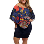 Adelaide Crows ANZAC Day Tribute Off Shoulder Short Dress Indigenous Dot Art Poppy Remembrance Football Warrior