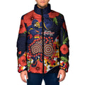 Adelaide Crows ANZAC Day Tribute Padded Jacket Indigenous Dot Art Poppy Remembrance Football Warrior