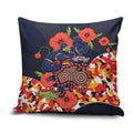 Adelaide Crows ANZAC Day Tribute Pillow Cover Indigenous Dot Art Poppy Remembrance Football Warrior