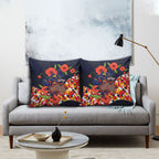 Adelaide Crows ANZAC Day Tribute Pillow Cover Indigenous Dot Art Poppy Remembrance Football Warrior